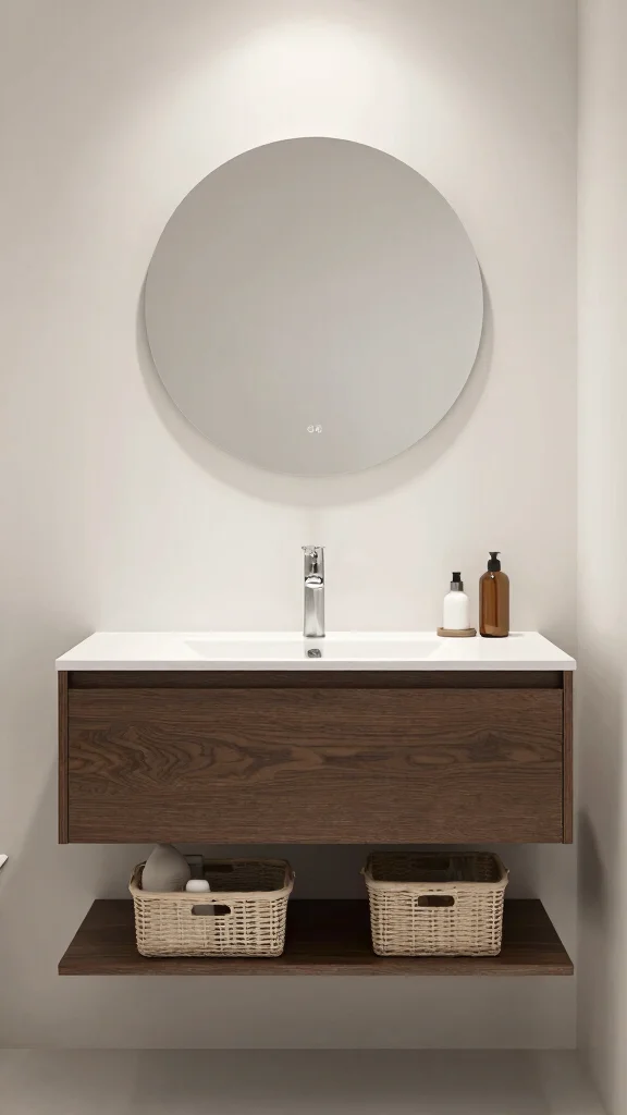 12 Half Bath Ideas for a Small Space With Big Style Impact - 3. Space-Saving Floating Vanities 1