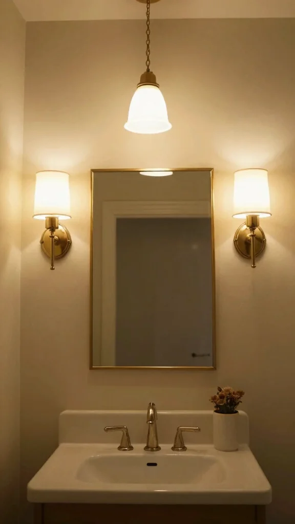 12 Half Bath Ideas for a Small Space With Big Style Impact - 5. Creative Lighting Solutions 1