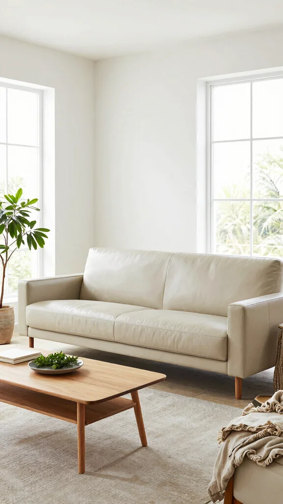 12 Leather Couch Living Room Ideas for a Warm Sophisticated Interior - 10. Scandinavian Simplicity 1