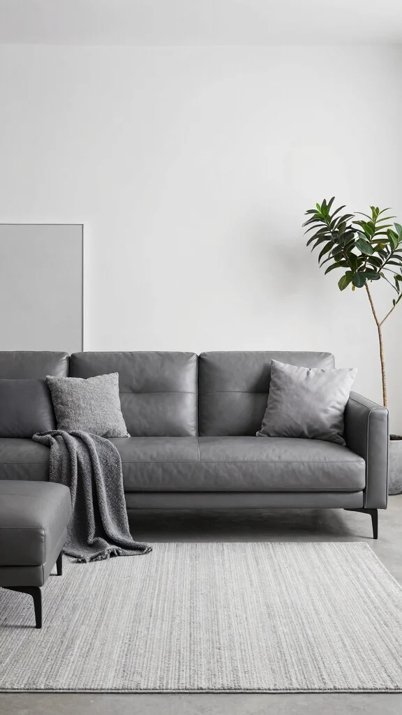 12 Leather Couch Living Room Ideas for a Warm Sophisticated Interior - 7. Monochrome Magic 1