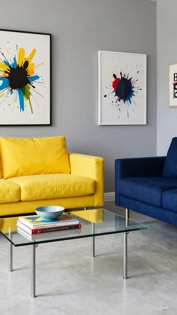 12 Living Room 2-Couch Layout Ideas for a Balanced Symmetrical Space - 12. High-Contrast Layout for Bold Statements 1