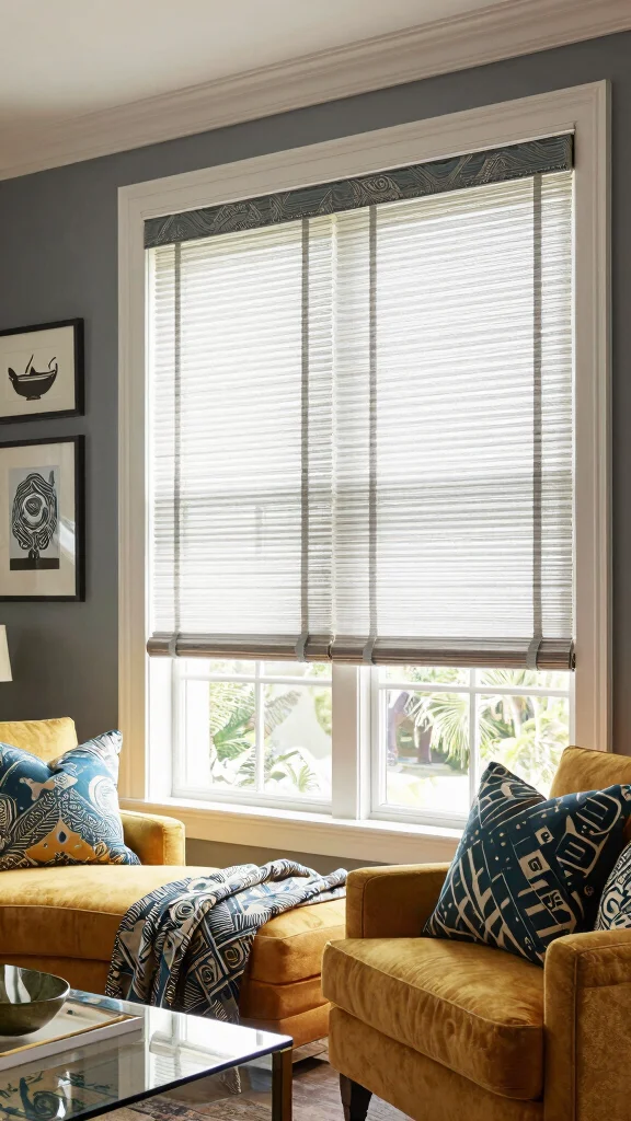 12 Living Room Blind Ideas for Privacy, Light Control, and Style - 12. Custom Blinds for Personalization 1