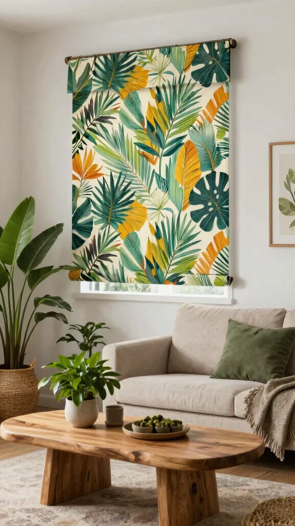 12 Living Room Blind Ideas for Privacy, Light Control, and Style - 6. Eco-Friendly Fabric Blinds for Sustainability 1