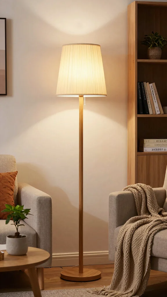 12 Living Room Floor Lamp Ideas for a Warm Functional Glow - 1. Sustainable Bamboo Floor Lamp 1