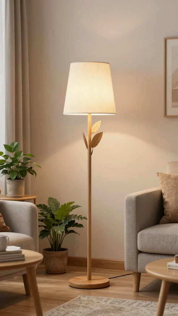 12 Living Room Floor Lamp Ideas for a Warm Functional Glow - 11. Nature-Inspired Floor Lamp 1