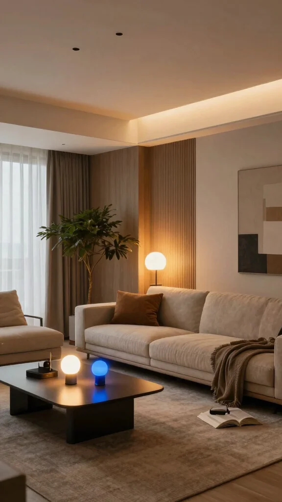 12 Living Room Hanging Light Ideas for a Pendant Chandelier or Arc Look - 6. Smart Eco-Friendly Lighting 1