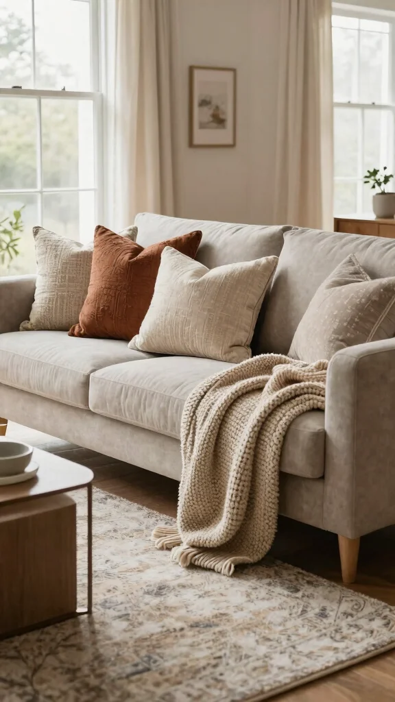 12 Living Room High Ceiling Design Ideas for Grand Dramatic Spaces - 10. Textured Fabrics 1