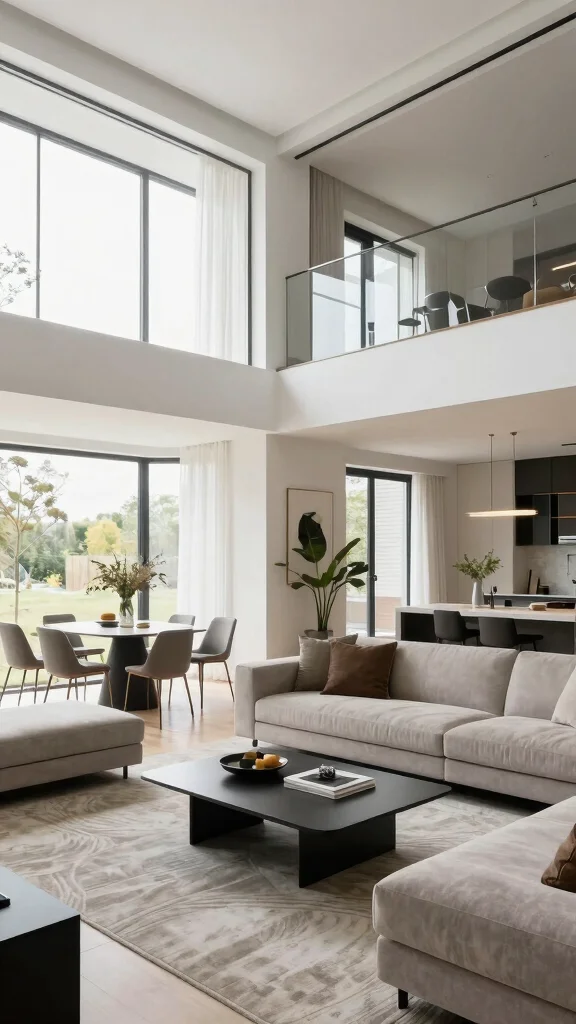 12 Living Room High Ceiling Design Ideas for Grand Dramatic Spaces - 6. Open Concept Layout 1