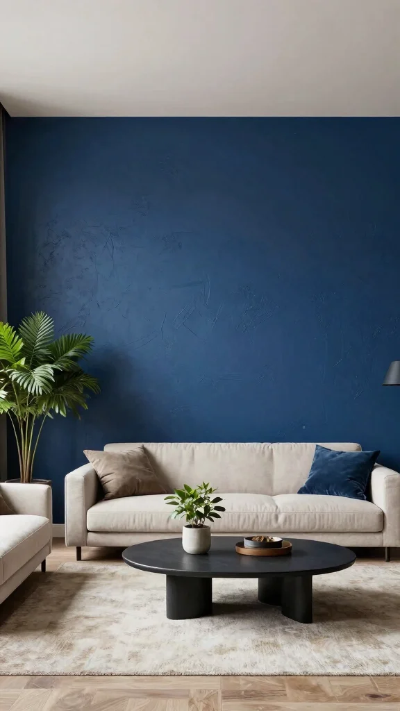 12 Living Room High Ceiling Design Ideas for Grand Dramatic Spaces - 7. Bold Accent Walls 1