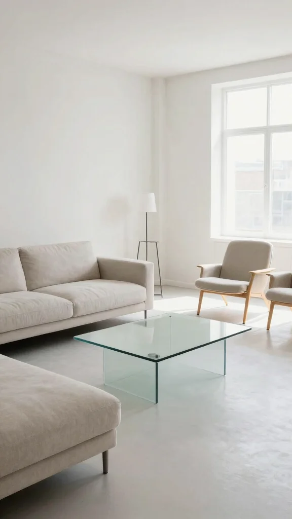 12 Living Room High Ceiling Design Ideas for Grand Dramatic Spaces - 8. Minimalist Furniture 1