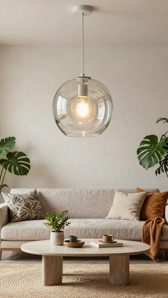 12 Living Room Light Fixture Ideas From Pendants to Chandeliers - 1. Recycled Glass Pendant Lights 1