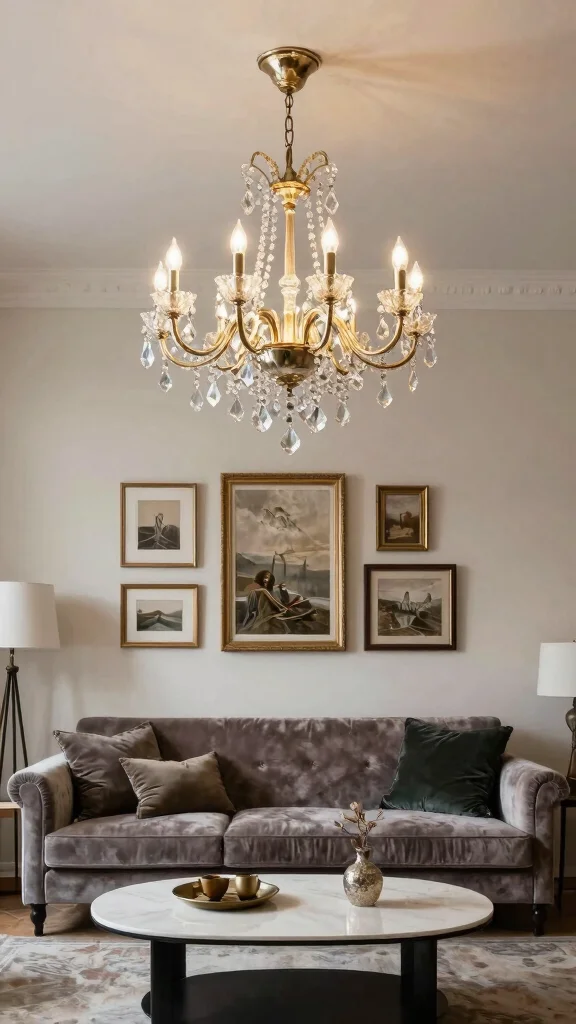 12 Living Room Light Fixture Ideas From Pendants to Chandeliers - 2. Vintage-Inspired LED Chandeliers 1