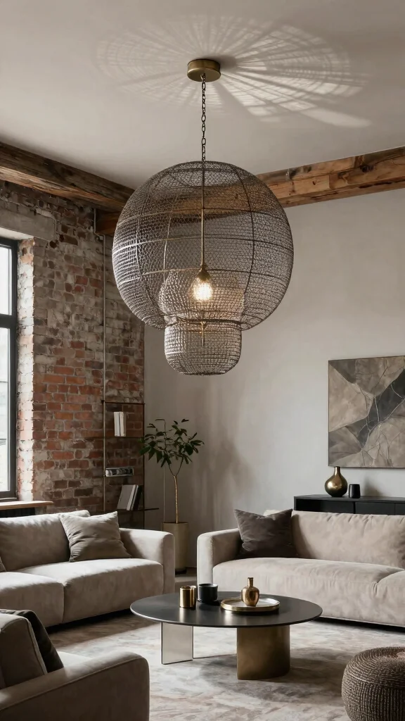 12 Living Room Light Fixture Ideas From Pendants to Chandeliers - 7. Metal Mesh Fixtures 1