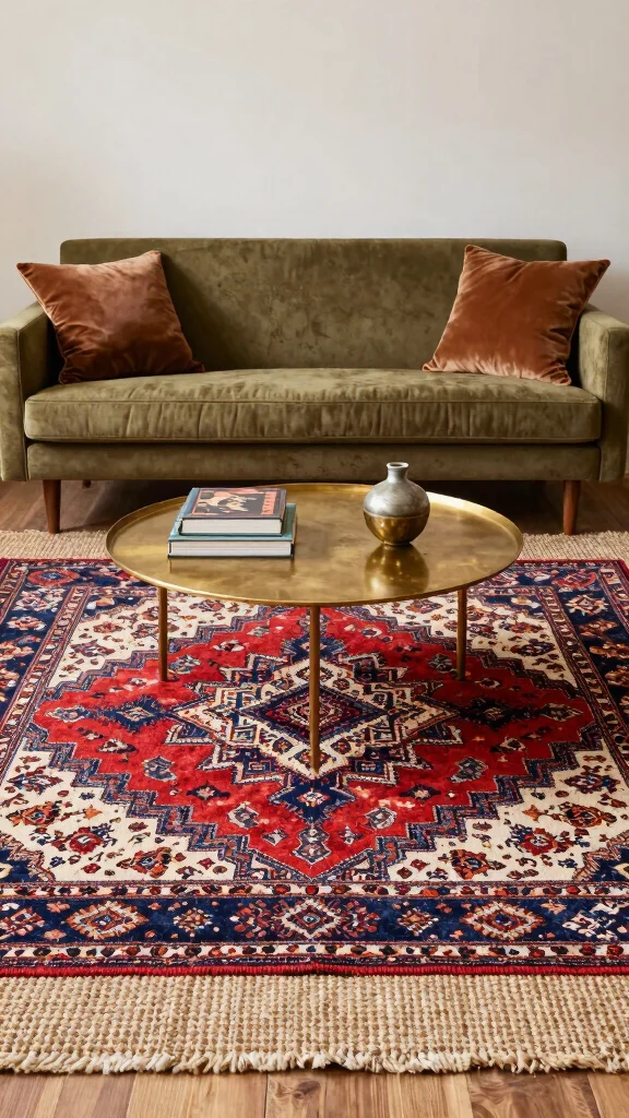 12 Living Room Rug Placement Ideas for Every Sofa and Coffee Table Layout - 2. Layering Rugs for Dimension 1