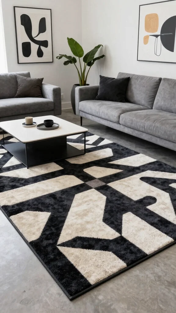 12 Living Room Rug Placement Ideas for Every Sofa and Coffee Table Layout - 3. Off-Center Placement for an Eclectic Look 1