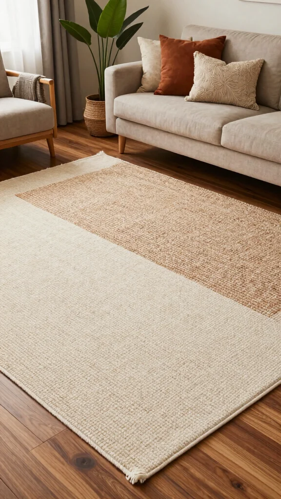 12 Living Room Rug Placement Ideas for Every Sofa and Coffee Table Layout - 5. Layering Textures for Visual Interest 1