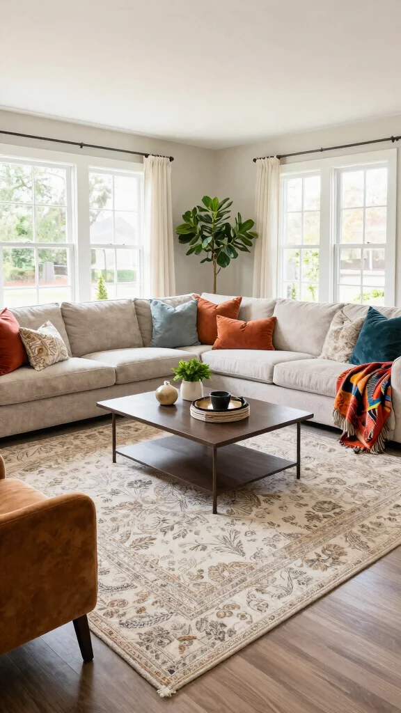 12 Living Room Rug Size Guide for 8x10 9x12 and Every Room Dimension - 3. The 9x12 Rug: Perfect for Larger Arrangements 1