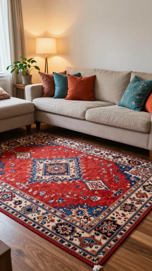 12 Living Room Rug Size Guide for 8x10 9x12 and Every Room Dimension - 7. Balancing Colors and Patterns: A Visual Feast 1