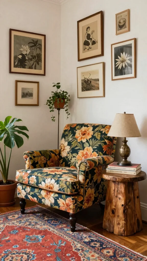 12 Living Room Seating Ideas for Flexible Comfortable Stylish Layouts - 6. Vintage Finds for Unique Character 1