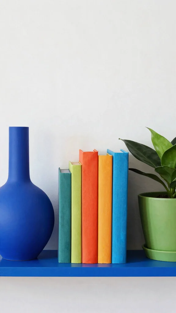 12 Living Room Shelf Decor Ideas for a Styled Curated Shelfie - 2. Play with Color Block Styling 1