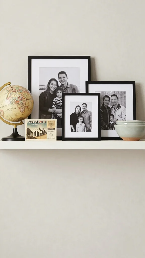 12 Living Room Shelf Decor Ideas for a Styled Curated Shelfie - 3. Incorporate Personal Touches 1