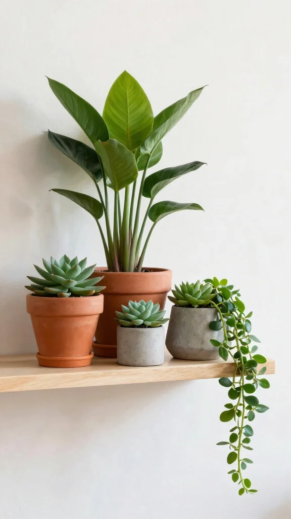 12 Living Room Shelf Decor Ideas for a Styled Curated Shelfie - 5. Add Greenery 1