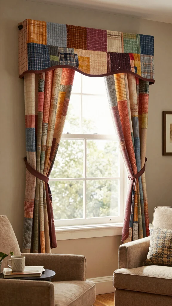 12 Living Room Valance Ideas for a Softened Finished Window Treatment - 11. Quilted Valances 1
