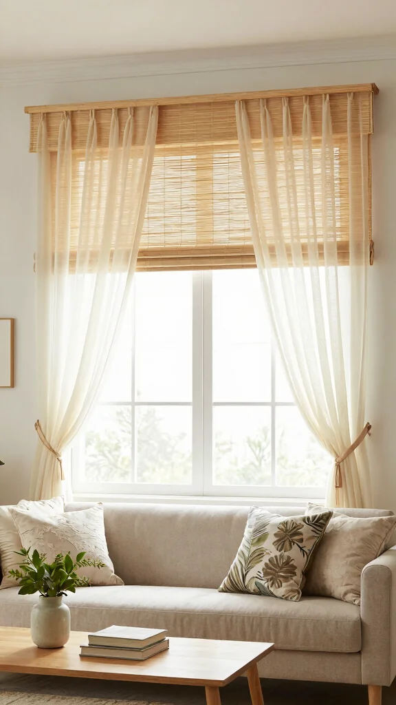 12 Living Room Valance Ideas for a Softened Finished Window Treatment - 3. Bamboo Valances 1