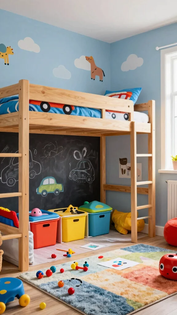 12 Loft Bed Bedroom Ideas for a Space-Smart Elevated Sleep Setup - 3. Playful Kids' Loft Bed 1