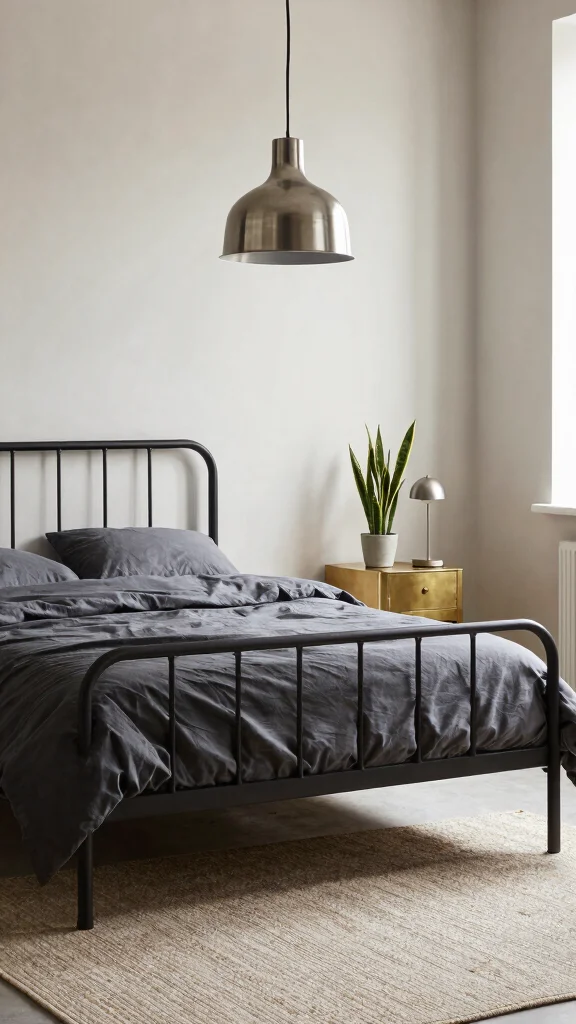 12 Loft Bedroom Ideas for an Open Industrial Space-Smart Interior - 1. Sleek Metal Accents 1