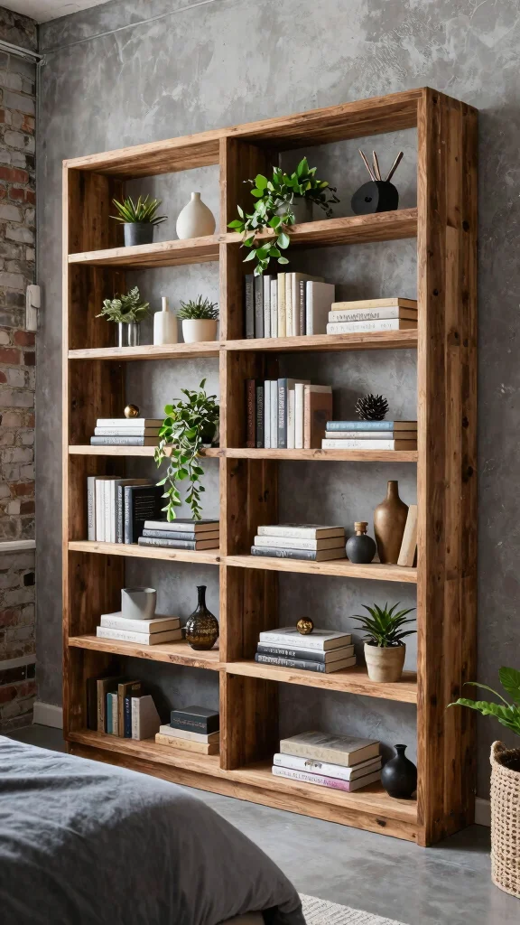 12 Loft Bedroom Ideas for an Open Industrial Space-Smart Interior - 10. Open Shelving 1