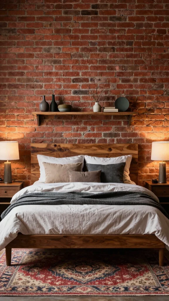 12 Loft Bedroom Ideas for an Open Industrial Space-Smart Interior - 2. Exposed Brick Walls 1