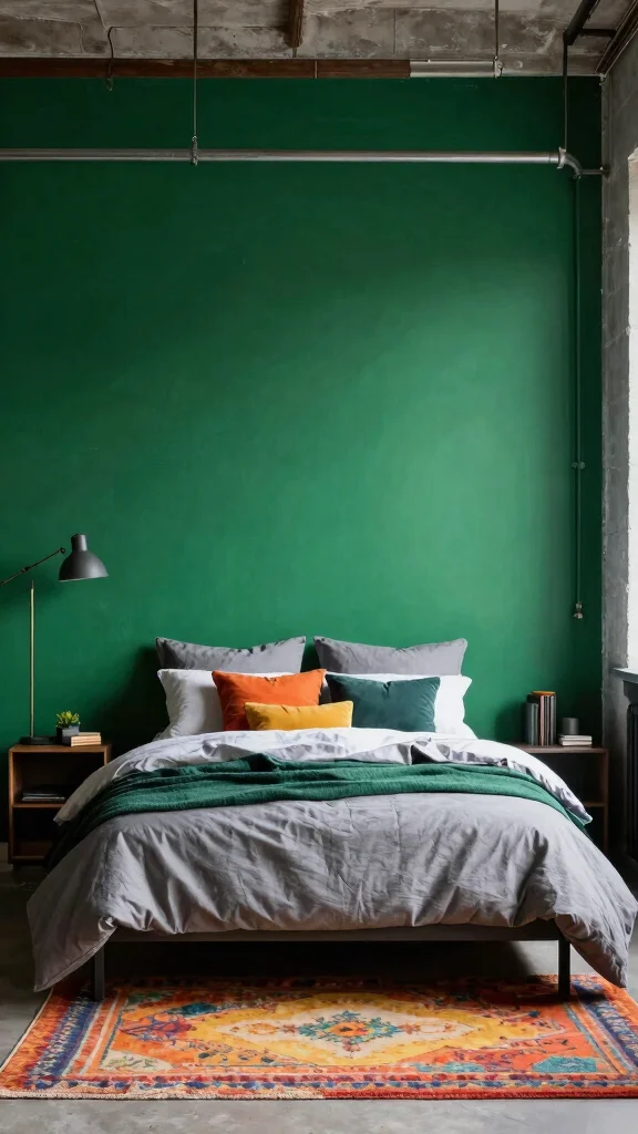 12 Loft Bedroom Ideas for an Open Industrial Space-Smart Interior - 7. Bold Color Accents 1