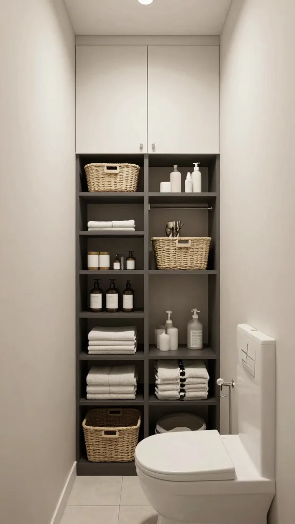 12 Long Narrow Bathroom Ideas for a Functional Beautiful Layout - 2. Clever Use of Vertical Space 1