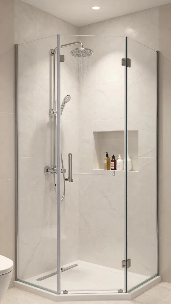 12 Long Narrow Bathroom Ideas for a Functional Beautiful Layout - 3. Elegant Glass Showers 1