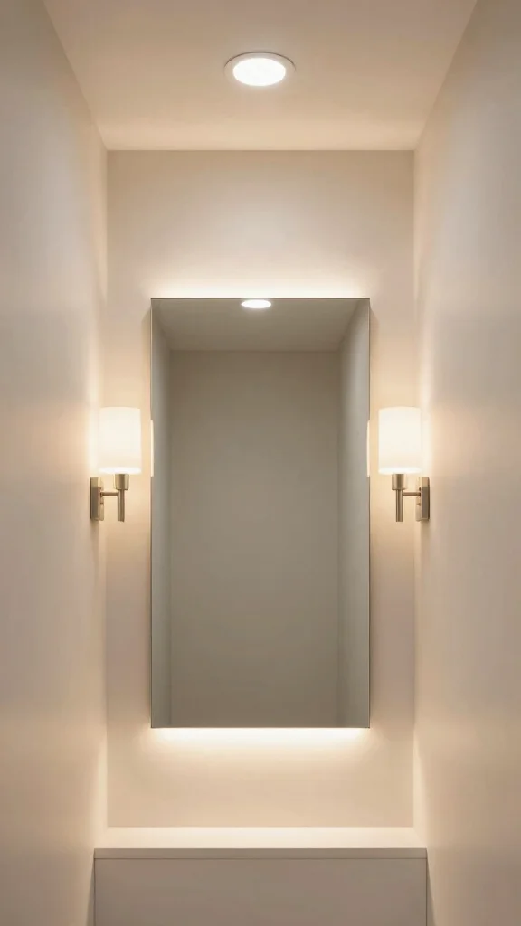 12 Narrow Bathroom Ideas for Long Awkward or Galley-Style Spaces - 11. Innovative Lighting Ideas 1