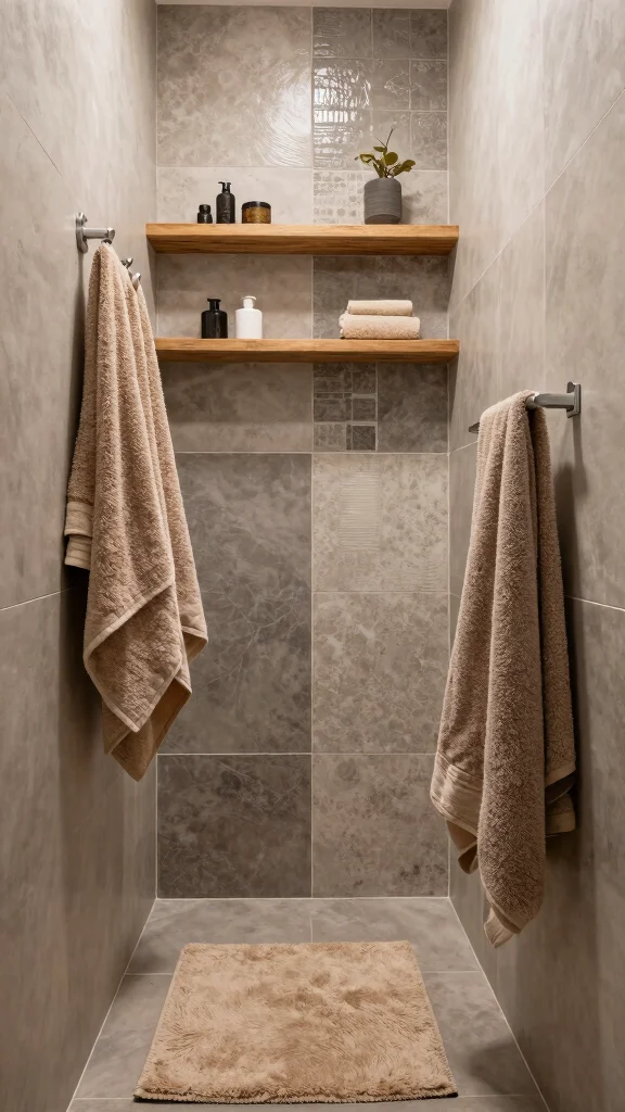 12 Narrow Bathroom Ideas for Long Awkward or Galley-Style Spaces - 12. Textured Elements 1