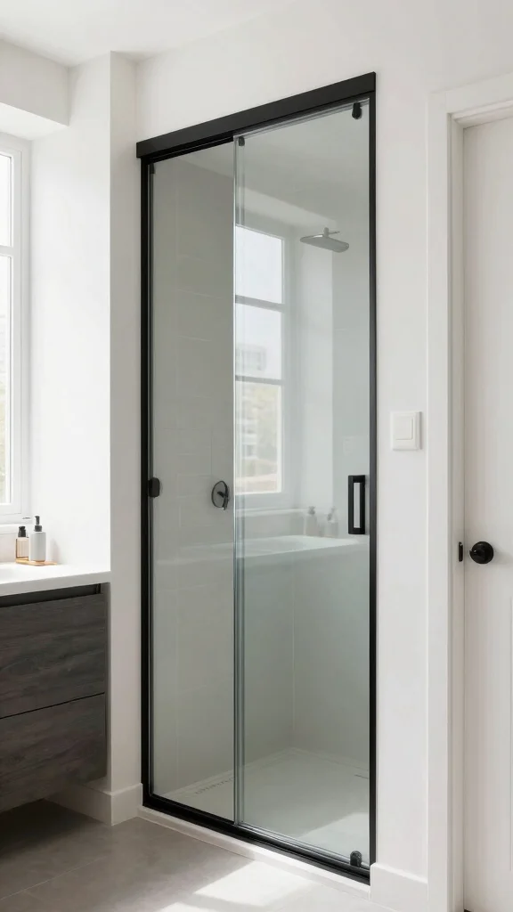 12 Narrow Bathroom Ideas for Long Awkward or Galley-Style Spaces - 5. Sliding Door Solutions 1