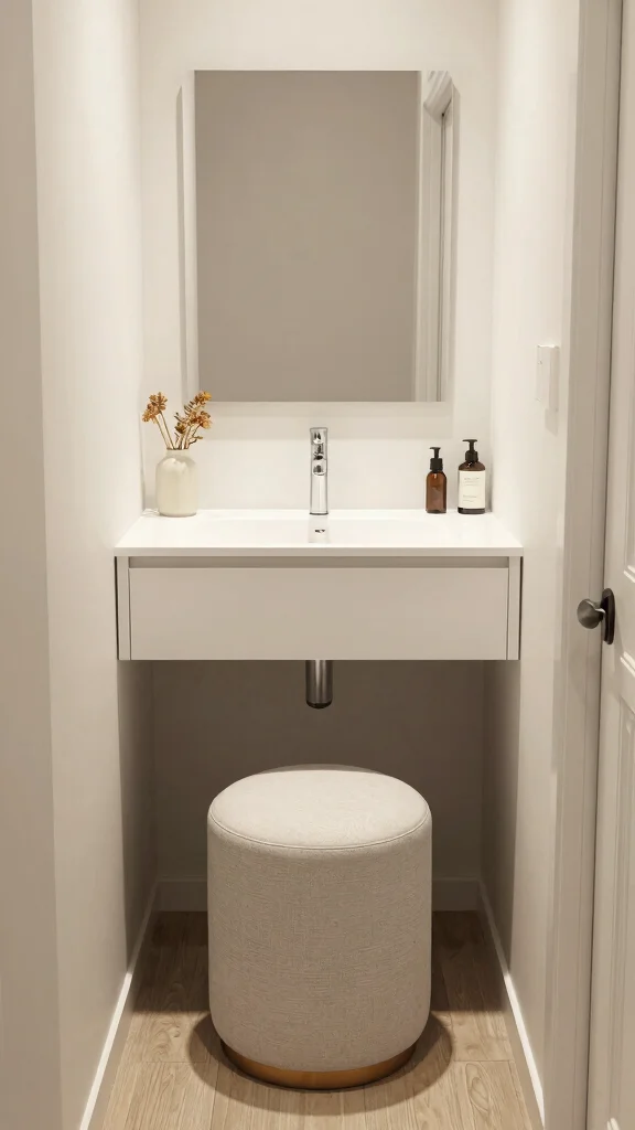 12 Narrow Bathroom Ideas for Long Awkward or Galley-Style Spaces - 6. Multi-Functional Furniture 1