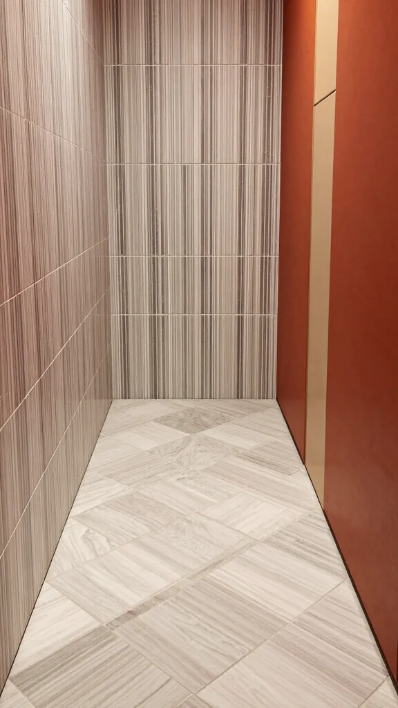 12 Narrow Bathroom Ideas for Long Awkward or Galley-Style Spaces - 7. Creative Tile Layouts 1