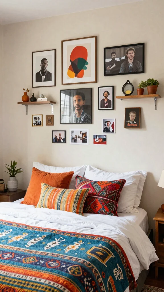 12 Queen Bed Small Bedroom Ideas for a Comfortable Stylish Layout - 11. Personalized Decor Elements 1