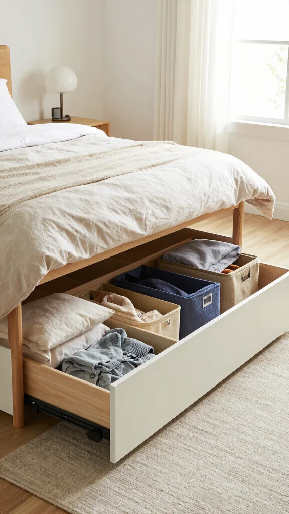 12 Queen Bed Small Bedroom Ideas for a Comfortable Stylish Layout - 2. Under-Bed Storage Solutions 1