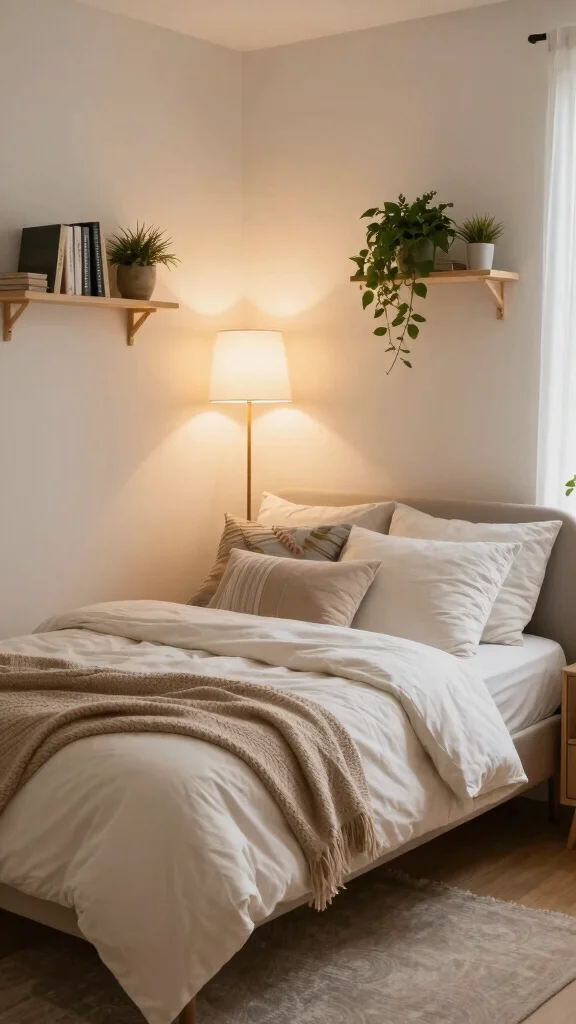 12 Queen Bed Small Bedroom Ideas for a Comfortable Stylish Layout - 5. Corner Beds for Space Optimization 1