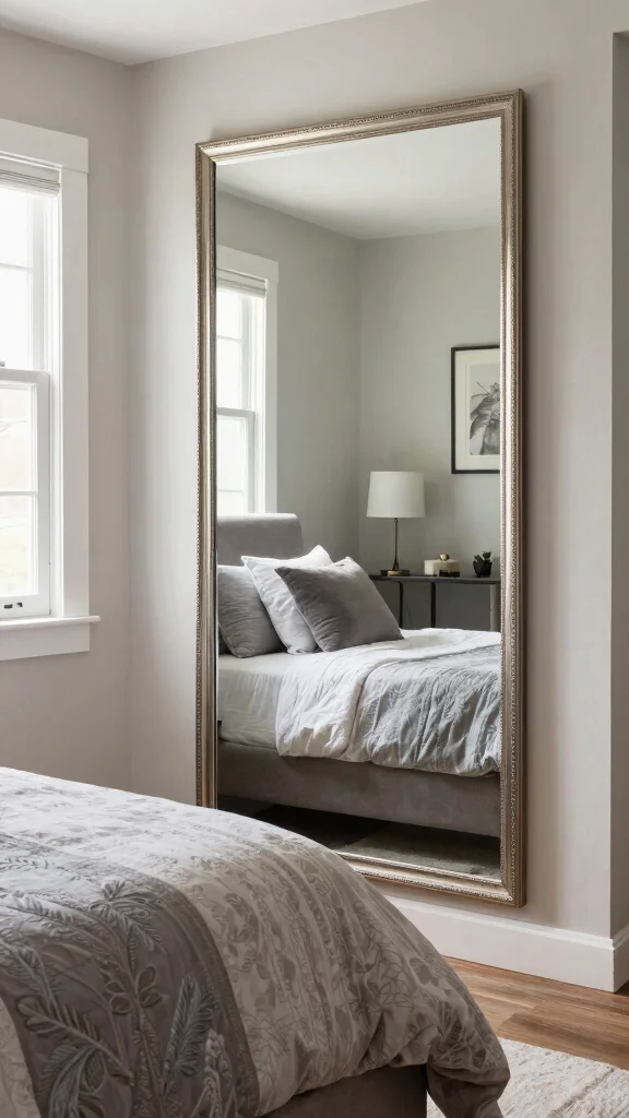 12 Queen Bed Small Bedroom Ideas for a Comfortable Stylish Layout - 7. Mirrors to Create an Illusion of Space 1