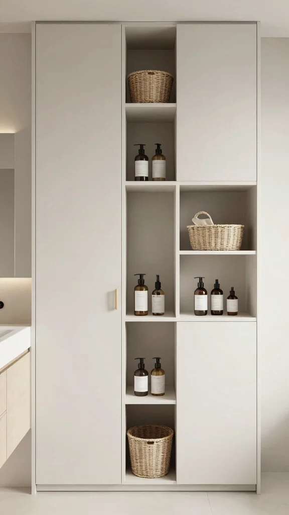 12 Quiet Luxury Bathroom Ideas for an Understated Elevated Interior - 10. Vertical Storage Solutions 1