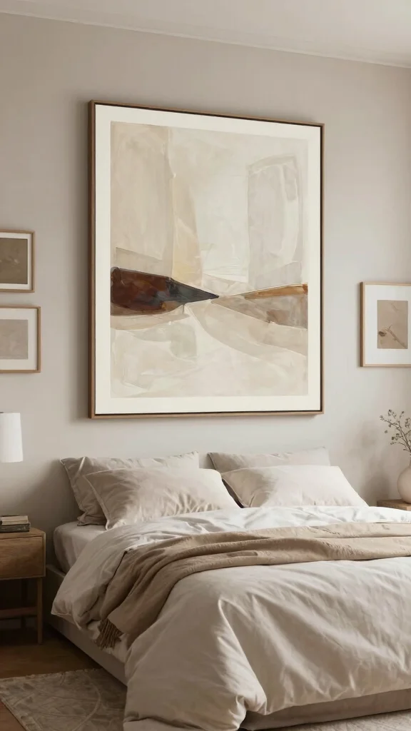 12 Quiet Luxury Bedroom Ideas for an Understated Elevated Space - 9. Subtle Wall Art 1
