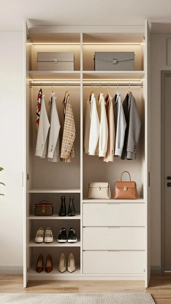 12 Rectangle Bedroom Layout Ideas for a Balanced Functional Space - 12. Customized Closets for Organization 1