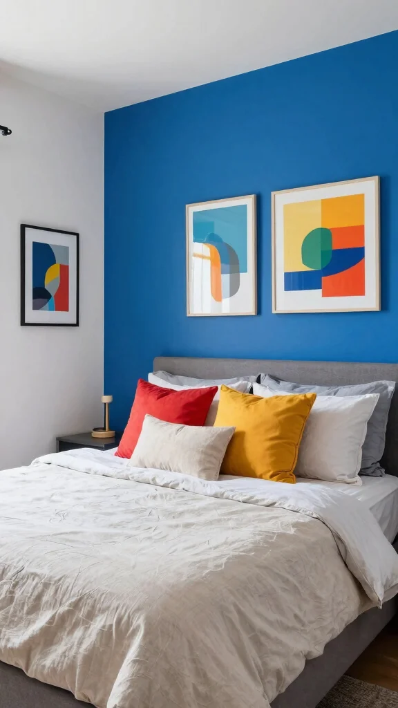 12 Rectangle Bedroom Layout Ideas for a Balanced Functional Space - 8. Color Blocking for Impact 1
