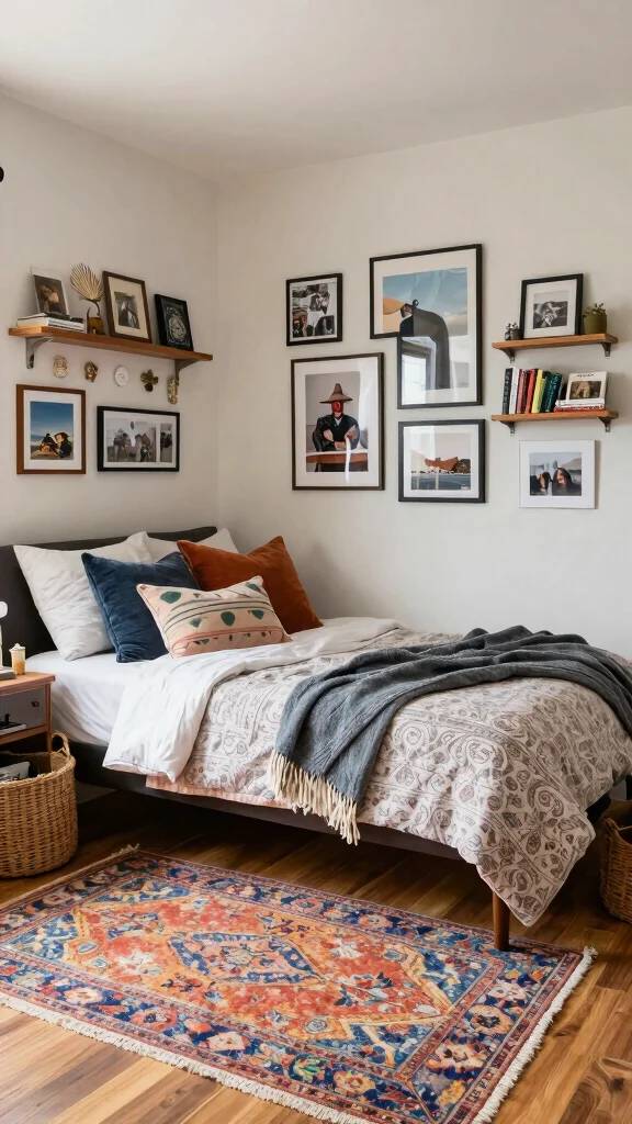 12 Rectangle Bedroom Layout Ideas for a Balanced Functional Space - 9. Personal Touches with Decor 1