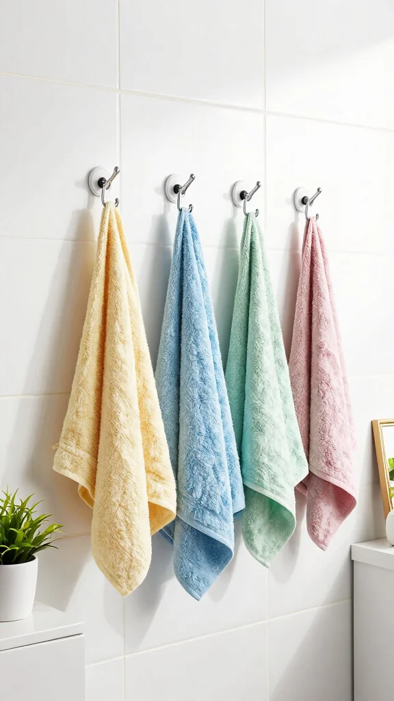 12 Rental Bathroom Ideas for a Stylish No-Drill Makeover - 3. Removable Adhesive Hooks 1